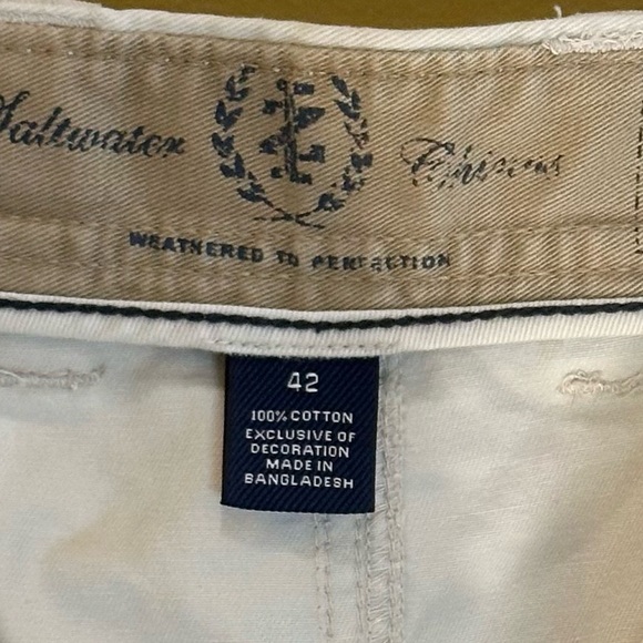🌟HP🌟IZOD Stone Saltwater 100% Cotton Cargo Shorts Flat Front Velcro Pockets 42W - Picture 5 of 10